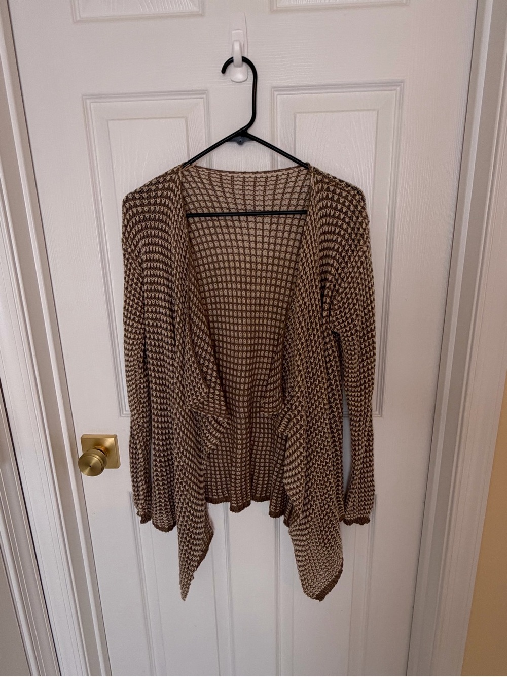 Amazon Brown Open-Front Knit Cardigan